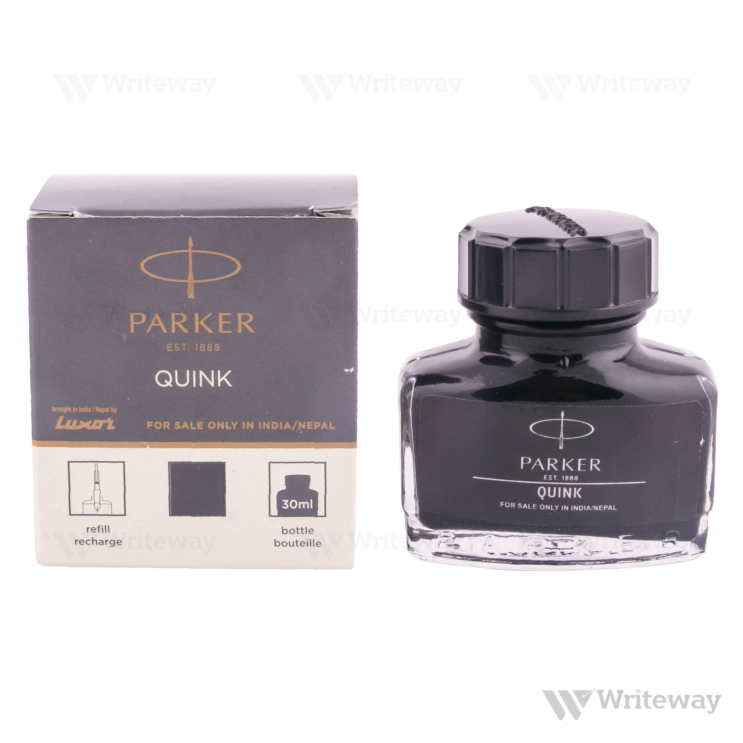PARKER QUINK INK POT BLACK (PACK OF 2)