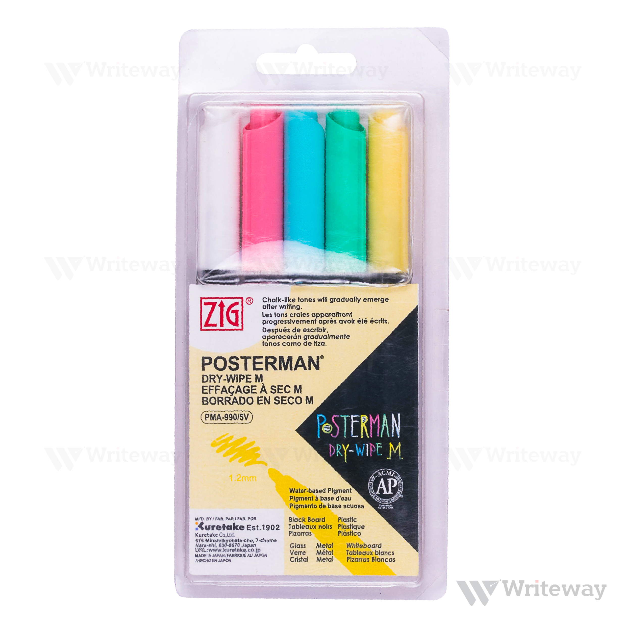 KURETAKE ZIG POSTERMAN DRY-WIPE M (PACK OF 5)