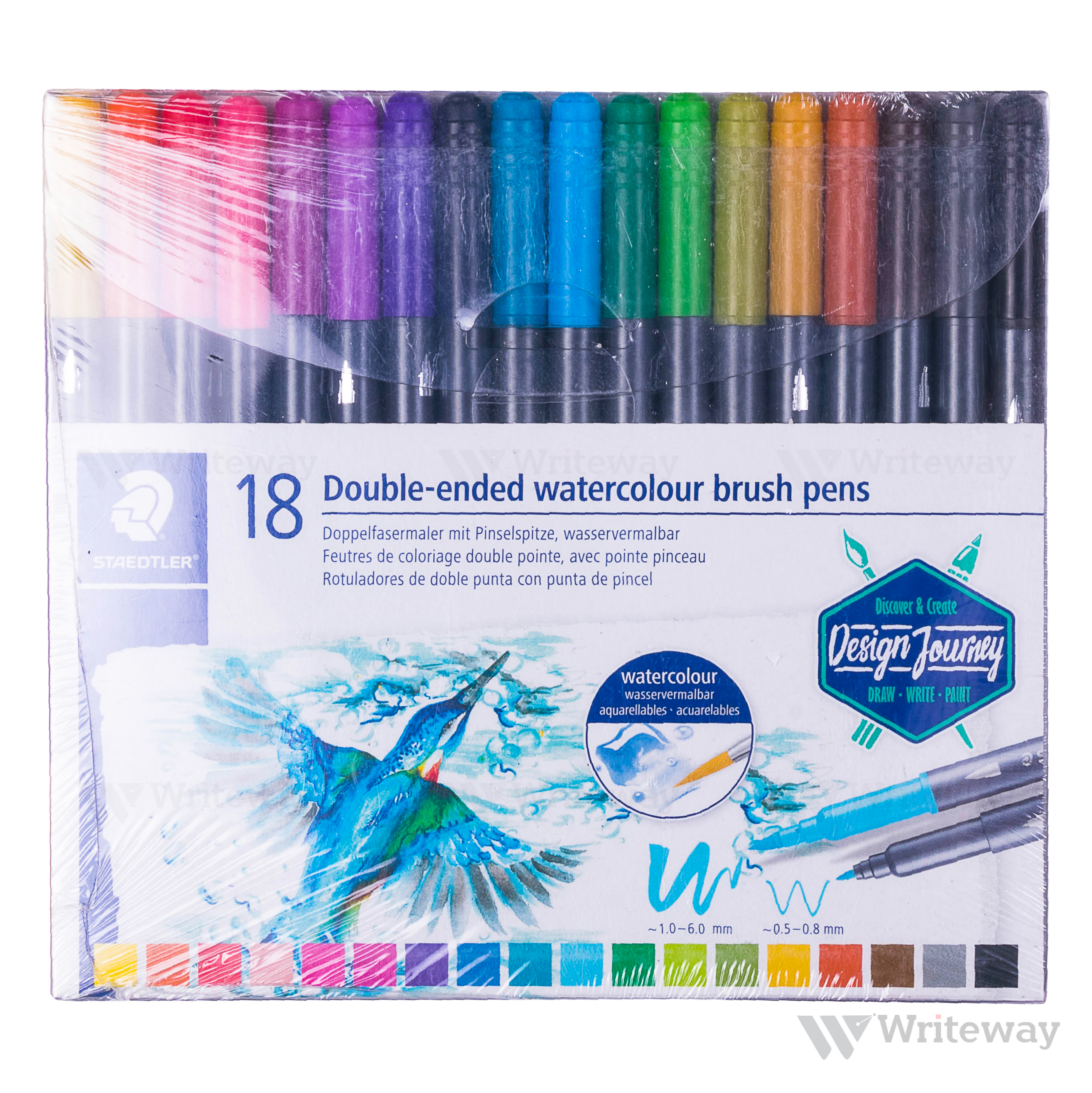 STAEDTLER DOUBLE-ENDED WATERCOLOR BRUSH PENS (Pack of 18 Pcs)