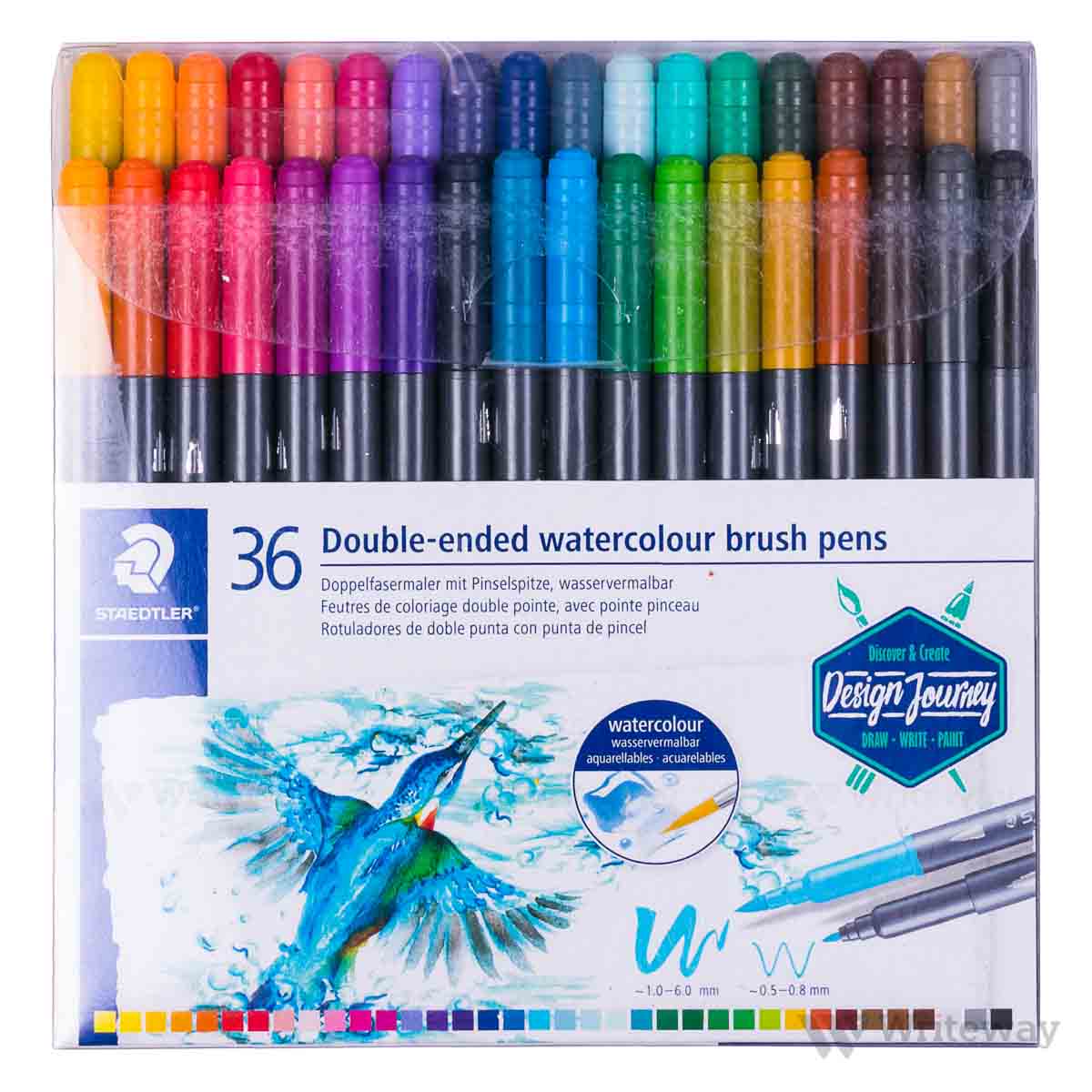 STAEDTLER DOUBLE-ENDED WATERCOLOR BRUSH PENS (Pack of 36 Pcs)