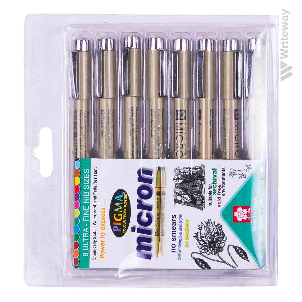 SAKURA PIGMA MICRON FINE NIB (PACK OF 8 Pcs)