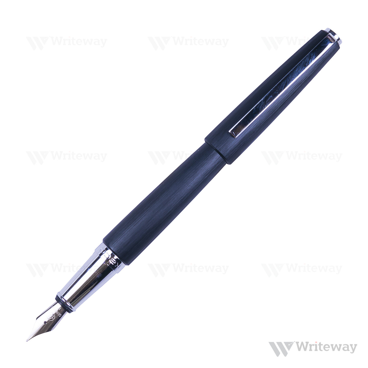 KACO BALANCE BRUSHED ALUMINIUM FOUNTAIN PEN - BLACK