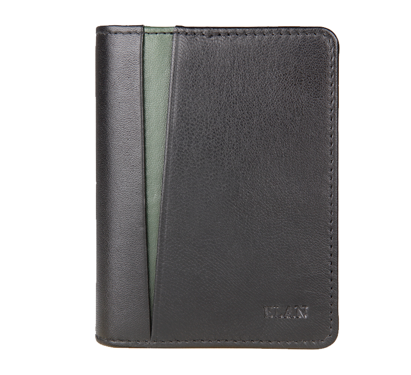 ELAN Card Holder with Flap-BLACK