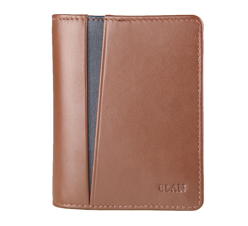  ELAN Card Holder with Flap-BROWN
