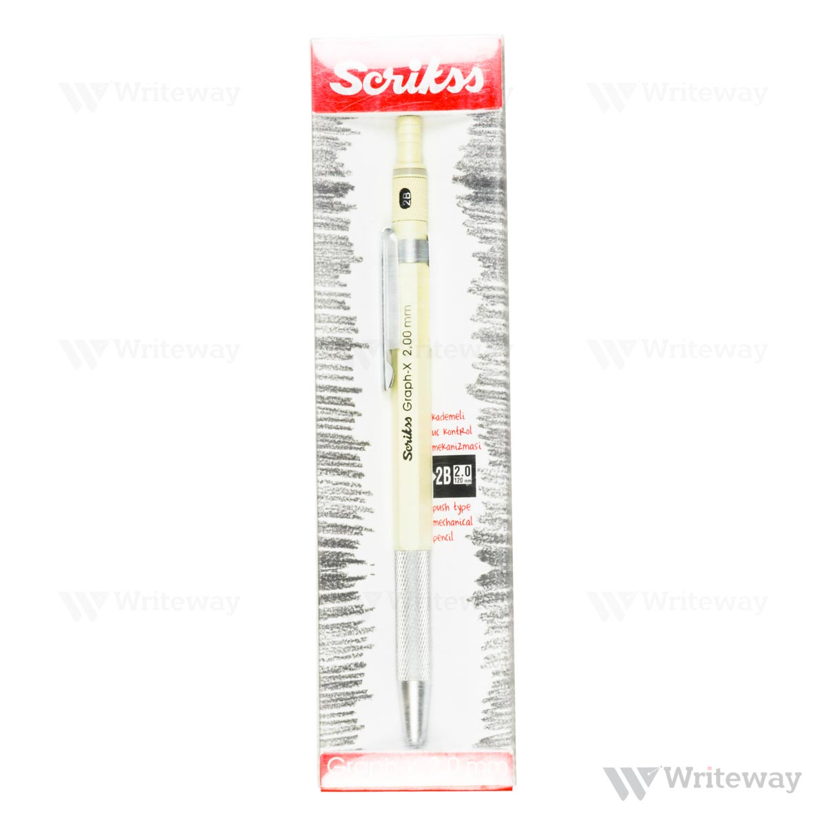 SCRIKSS GRAPH X MECHANICAL PENCIL 2 MM WHITE