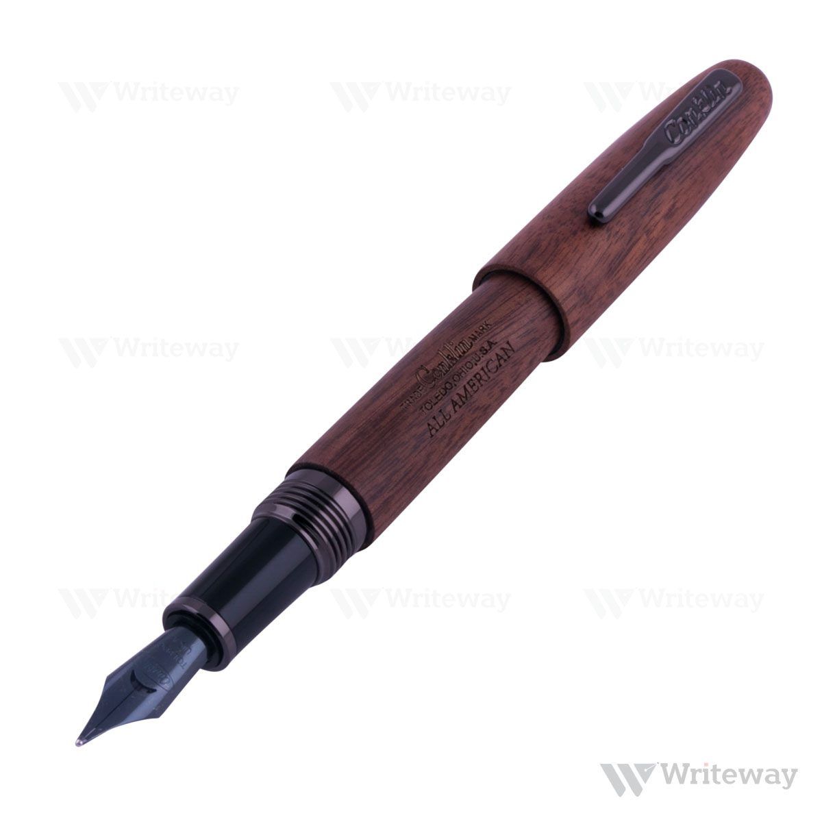 CONKLIN ALL AMERICAN WOOD FOUNTAIN PEN WALNUT GUNMETAL