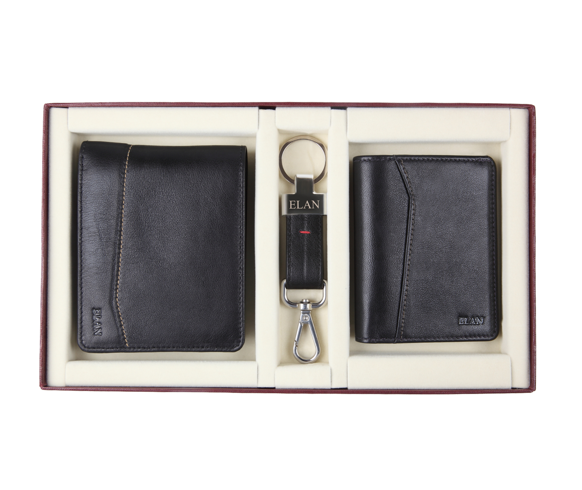 ELAN COIN POUCH WALLET & CARD HOLDER & KEY FOB BLACK