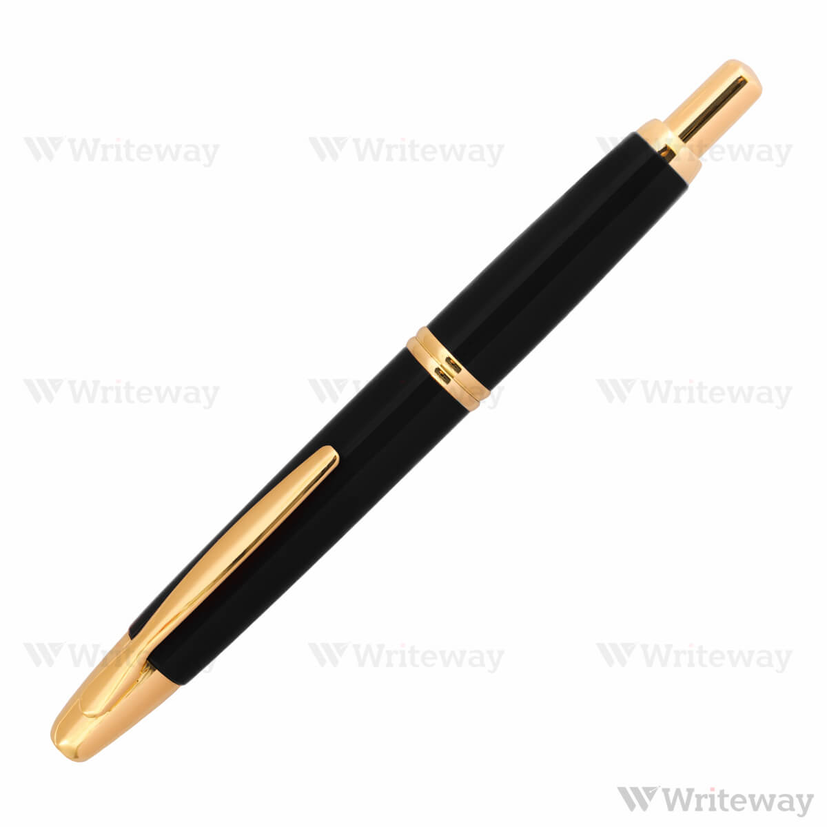 PILOT CAPLESS GOLD ACCENT FOUNTAIN PEN BLACK 