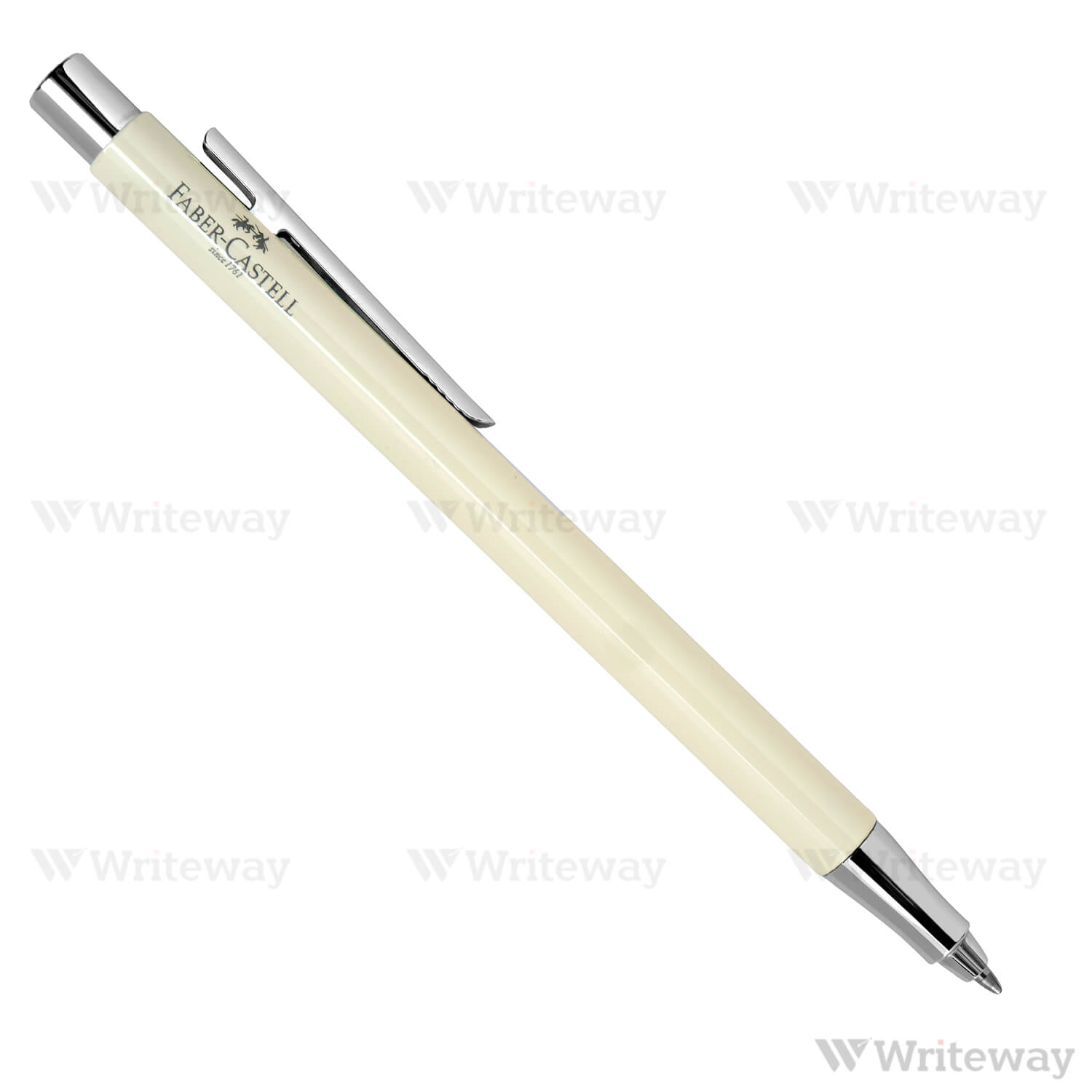 FABER CASTELL NEO SLIM BALL PEN STYLUS IVORY SHINY CHROMED