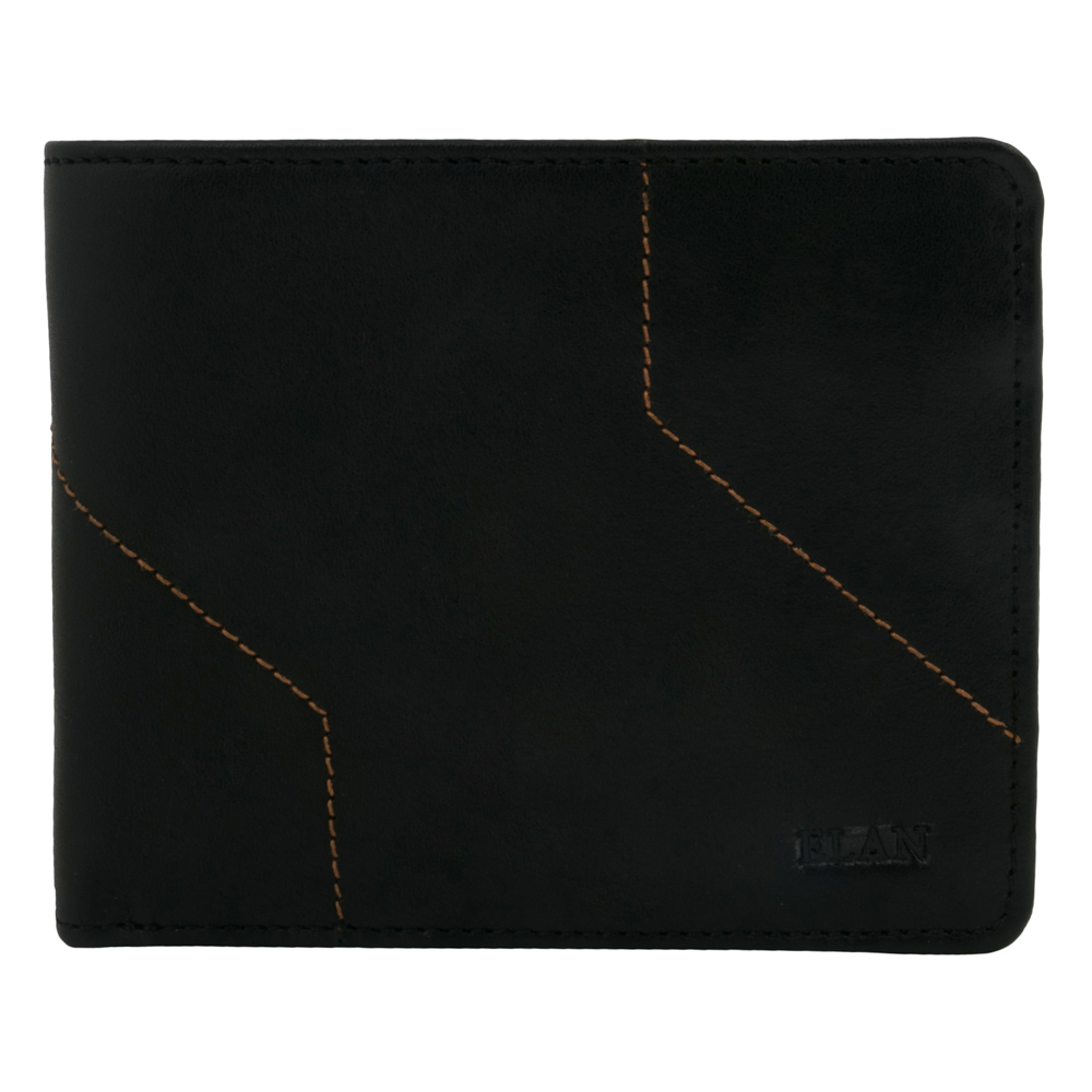 ELAN LEATHER BIFOLD COIN POUCH WALLET - BLACK