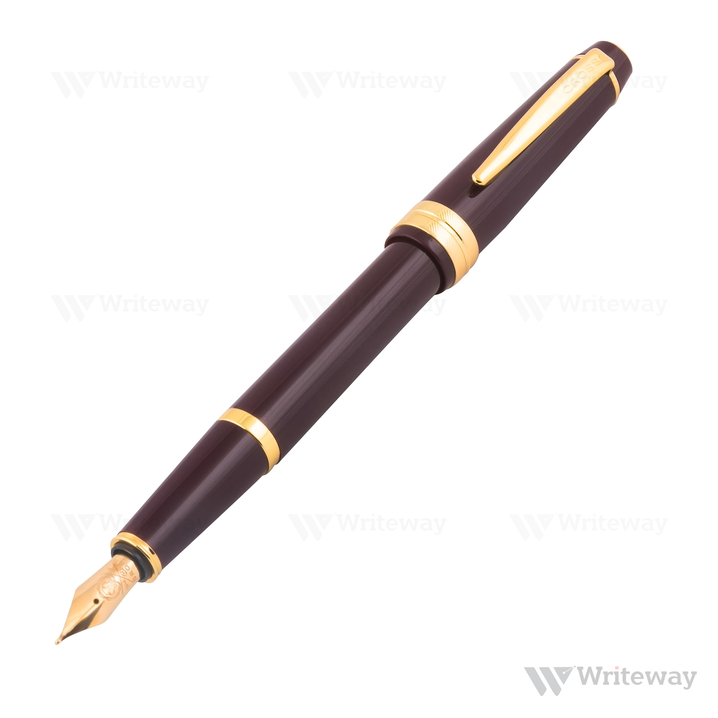 CROSS BAILEY LIGHT FOUNTAIN PEN DARK RED WITH GOLD